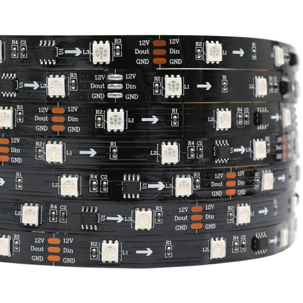 WS2811 DC12V 150LEDs Programmable LED Strip Lights, Addressable Digital Full Color Chasing Flexible LED Strips, Indoor Use, 5m/16.4ft Per Reel By Sale WS2811 DC12V 150LEDs Programmable LED Strip Lights, Addressable Digital Full Color Chasing Flexible LED Strips, Indoor Use, 5m/16.4ft Per Reel By Sale